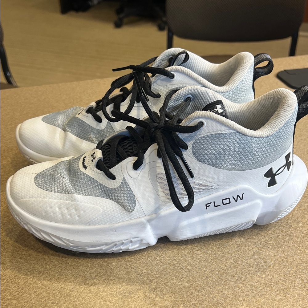 Under Armour Kids' White and Black Sneakers